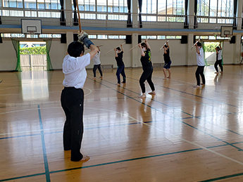 奈良県における天道流の稽古風景